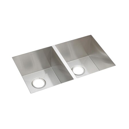 Elkay Crosstown 16 Gauge Stainless Steel 30-3/4 X 18-1/2 X 10 Equal Double Bowl Undermount Sink EFU311810